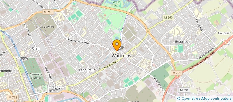 localisation de l'entreprise SCI DEUX DE IMMO  WATTRELOS