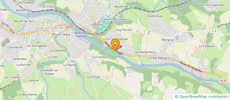 localisation de l'entreprise SCI DGP LES BERGES à AIXE-SUR-VIENNE