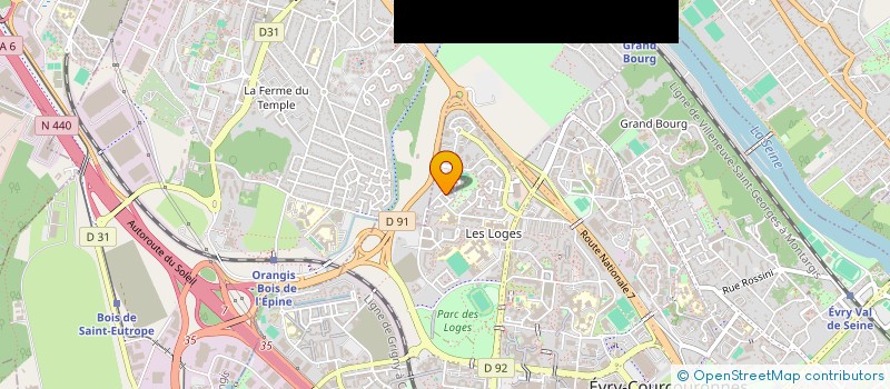 localisation de l'entreprise SCI DM IMMO à EVRY-COURCOURONNES