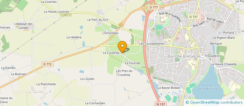 localisation de l'entreprise SCI DOMAINE DE LA COUR, COTE NATURE  BAIN-DE-BRETAGNE