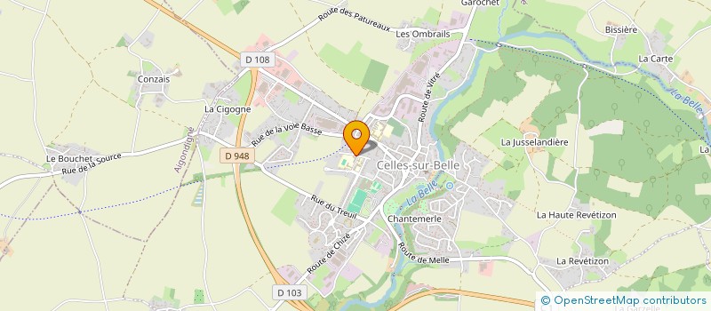 localisation de l'entreprise SCI DONJON DE L ABBAYE à CELLES-SUR-BELLE
