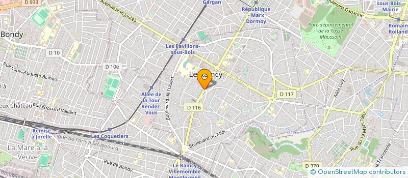 localisation de l'entreprise SCI DU 109 AVE DE LA RESISTANCE  LE RAINCY