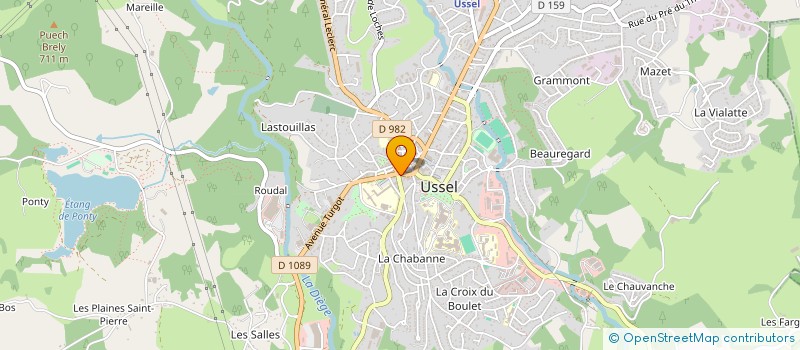 localisation de l'entreprise SCI DU 13 BD VICTOR HUGO à USSEL