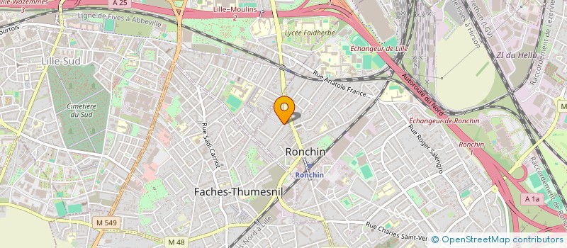 localisation de l'entreprise SCI DU 16 RUE HENRI DILLIES  RONCHIN