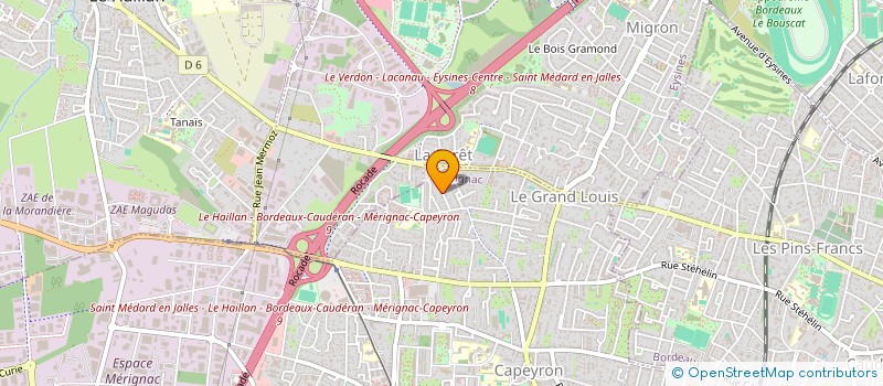 localisation de l'entreprise SCI DU 17 RUE DES CHENES LIEGES  MERIGNAC