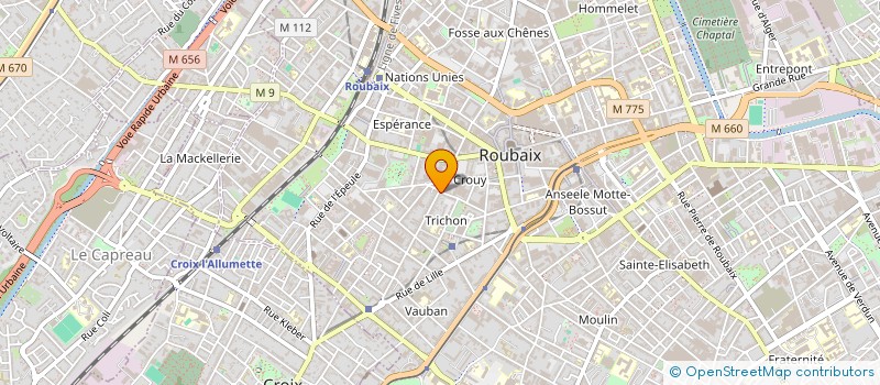 localisation de l'entreprise SCI DU 23B PLACE DU TRICHON  ROUBAIX