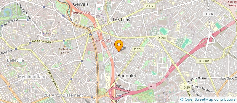 localisation de l'entreprise SCI DU 27 RUE LOUIS DAVID à BAGNOLET