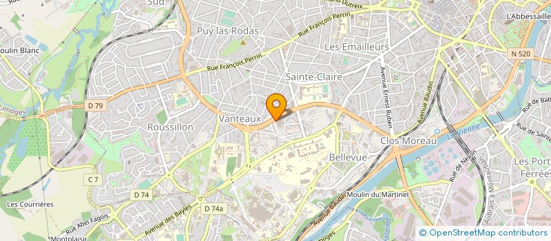 localisation de l'entreprise SCI DU 29 BD DE VANTEAUX à LIMOGES