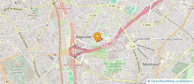 localisation de l'entreprise SCI DU 38 AV DE BELLEVUE  BAGNOLET