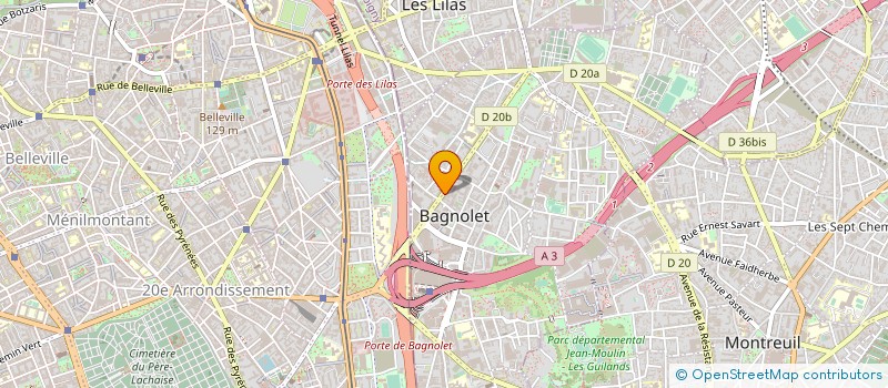 localisation de l'entreprise SCI DU 64 AVENUE GAMBETTA à BAGNOLET