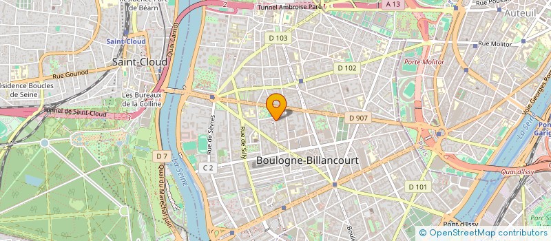 localisation de l'entreprise SCI DU 71 RUE DE BILLANCOURT à BOULOGNE-BILLANCOURT