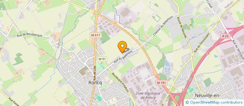 localisation de l'entreprise SCI DU BILLEMONT  RONCQ
