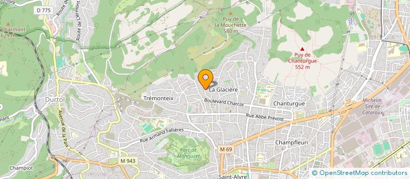 localisation de l'entreprise SCI DU BOULOT  CLERMONT-FERRAND