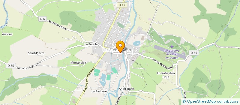 localisation de l'entreprise SCI DU BOURGUET  L'ISLE-EN-DODON