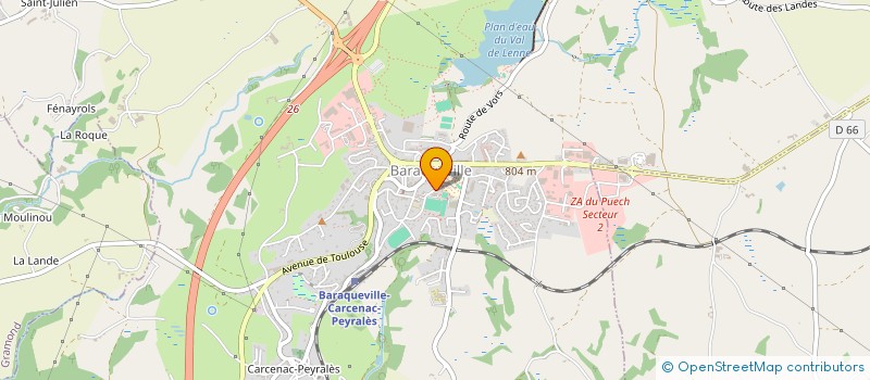 localisation de l'entreprise SCI DU BOUYSSOU  BARAQUEVILLE