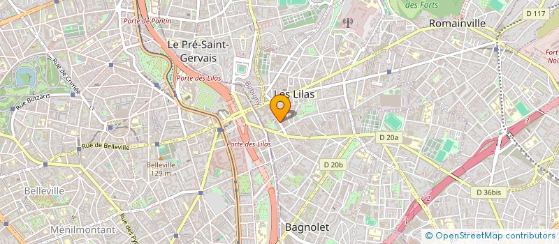 localisation de l'entreprise SCI DU CENTRE à LES LILAS