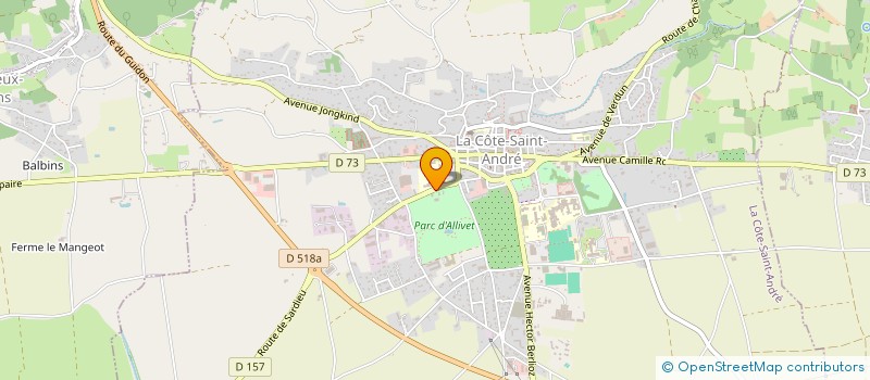 localisation de l'entreprise SCI DU DOMAINE D ALLIVET  LA COTE-SAINT-ANDRE