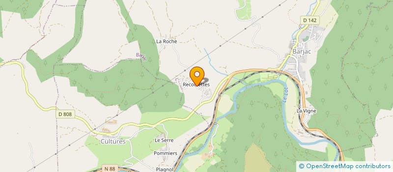 localisation de l'entreprise SCI DU DOMAINE DE RECOULETTES  BARJAC