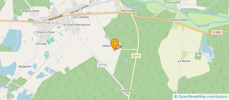 localisation de l'entreprise SCI DU DOMAINE DE VILLIERS à VENDŒUVRES