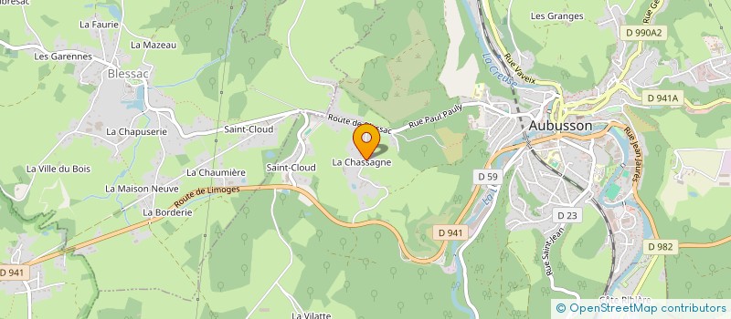 localisation de l'entreprise SCI DU GAZ à AUBUSSON