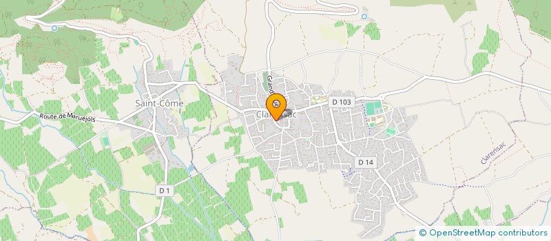 localisation de l'entreprise SCI DU JEU DE BOULES  CLARENSAC