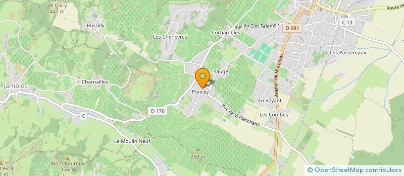 localisation de l'entreprise SCI DU LYON PONCAYUM  GIVRY