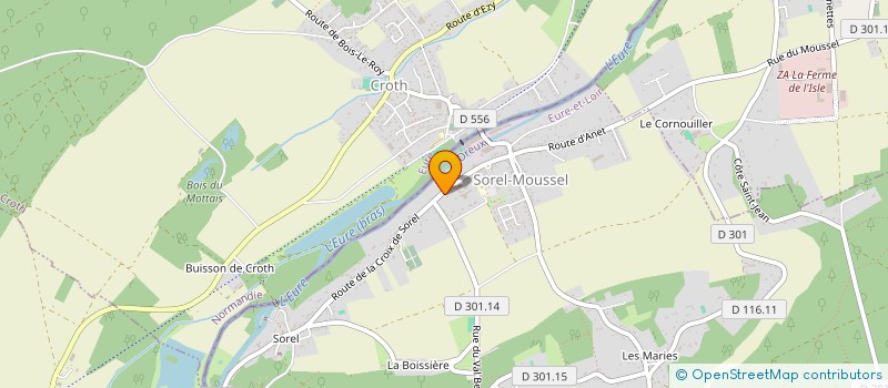 localisation de l'entreprise SCI DU MARCHE à SOREL-MOUSSEL