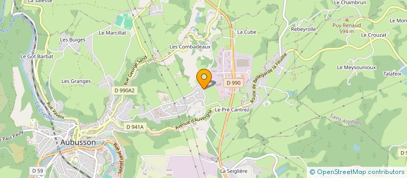localisation de l'entreprise SCI DU MONTAUD à AUBUSSON