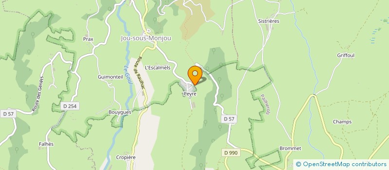 localisation de l'entreprise SCI DU PEYRE à JOU-SOUS-MONJOU