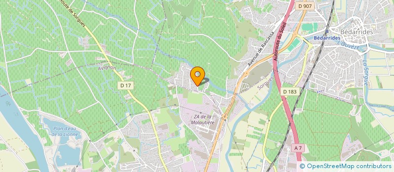 localisation de l'entreprise SCI DU PLAN DU RHONE  BEDARRIDES