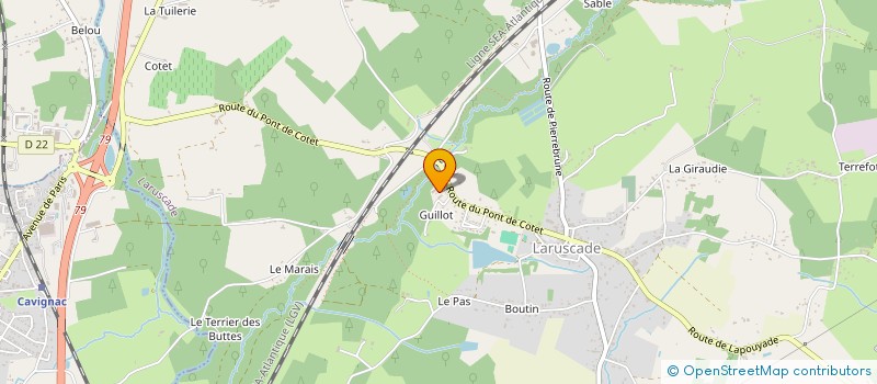 localisation de l'entreprise SCI DU PONT DE FERCHAUD  LARUSCADE