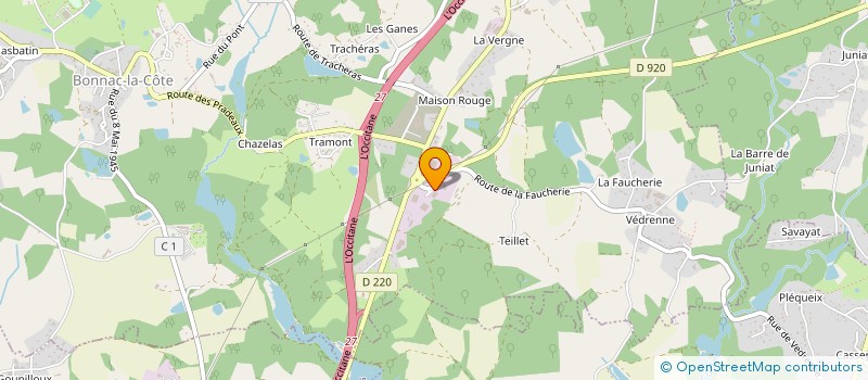 localisation de l'entreprise SCI DU PYLONE à BONNAC-LA-COTE