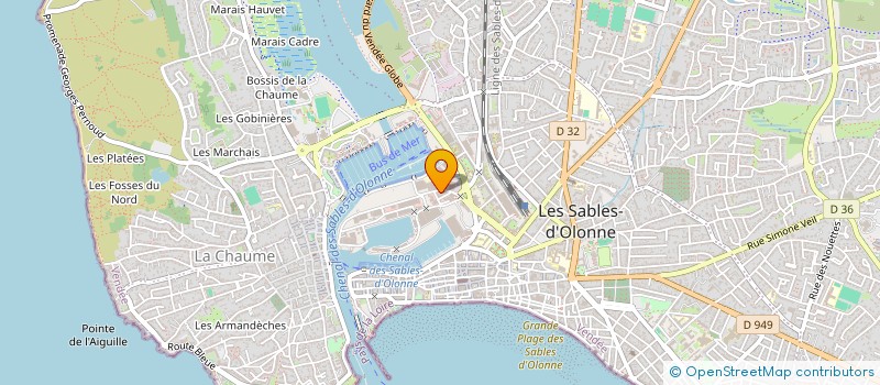 localisation de l'entreprise SCI DU QUAI DE LA CABAUDE à LES SABLES D'OLONNE