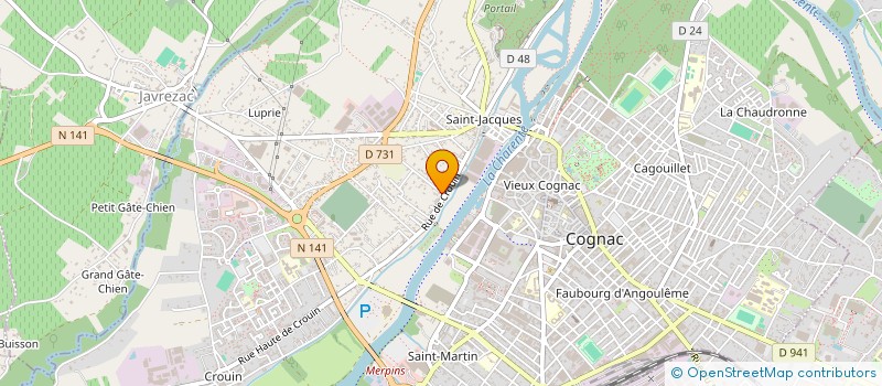 localisation de l'entreprise SCI DU QUAI SAINT JACQUES à COGNAC