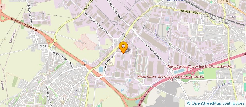 localisation de l'entreprise SCI DU ROBINIER à CORBAS