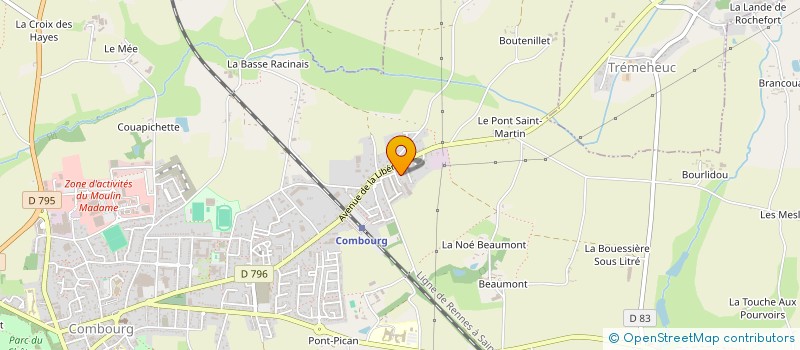 localisation de l'entreprise SCI DU RUANT  COMBOURG