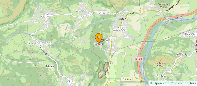 localisation de l'entreprise SCI DU TANTURAS  AYZAC-OST