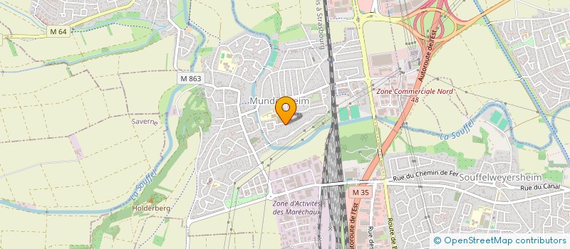 localisation de l'entreprise SCI DU TRAVAIL  MUNDOLSHEIM