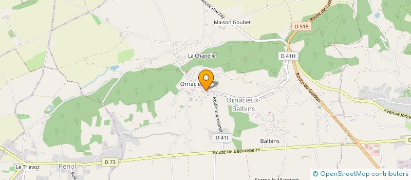 localisation de l'entreprise SCI DU VAL DE LA CROIX BELLIER  ORNACIEUX-BALBINS