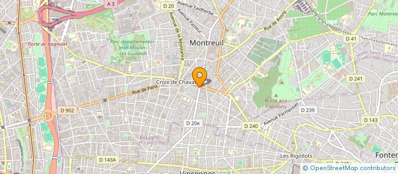 localisation de l'entreprise SCI ELCA à MONTREUIL