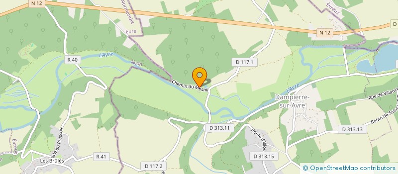 localisation de l'entreprise SCI ET FORESTIERE DE DAMPIERRE à DAMPIERRE-SUR-AVRE