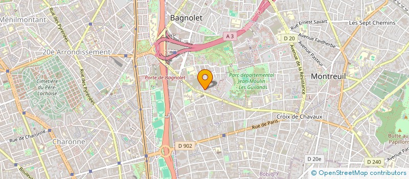localisation de l'entreprise SCI FBB  ATELIERS DES COUTURES  BAGNOLET