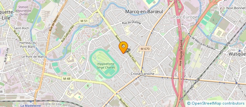 localisation de l'entreprise SCI FLATO FLANDRES ARTOIS à MARCQ-EN-BARŒUL