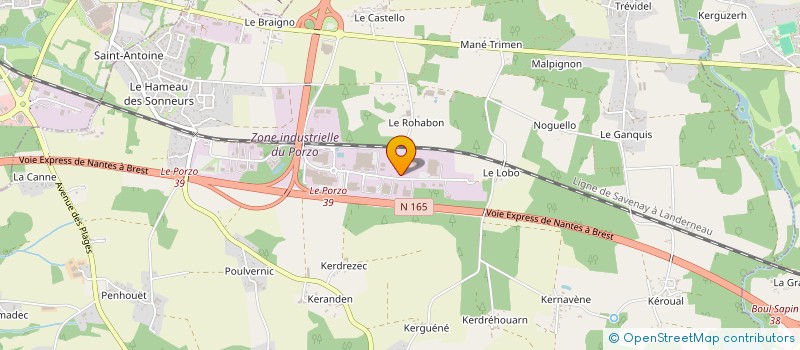 localisation de l'entreprise SCI FM DU PORZO  KERVIGNAC