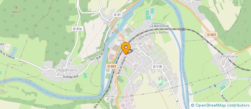 localisation de l'entreprise SCI FRANCRI  L'ISLE-SUR-LE-DOUBS