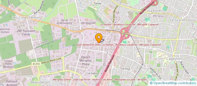 localisation de l'entreprise SCI GALVA  MERIGNAC