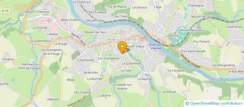 localisation de l'entreprise SCI GAMB'AIXE à AIXE-SUR-VIENNE
