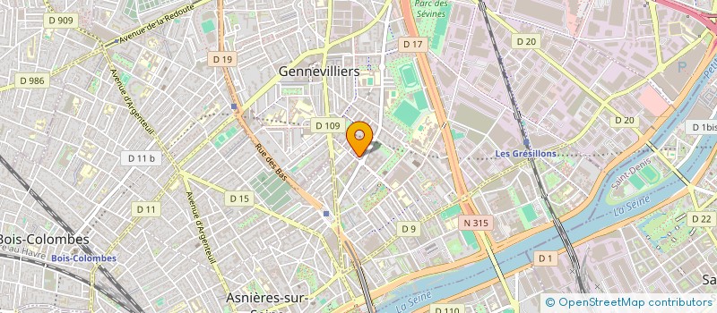 localisation de l'entreprise SCI GENES à GENNEVILLIERS