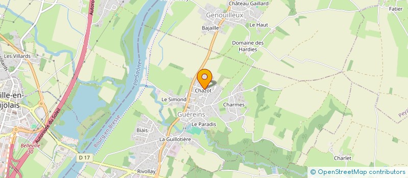 localisation de l'entreprise SCI GM2A  GUEREINS