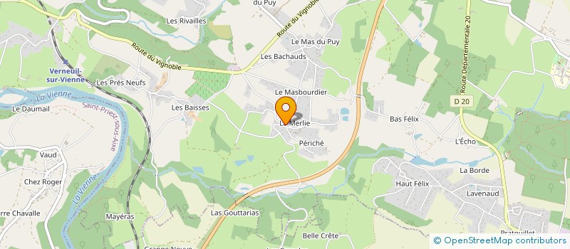 localisation de l'entreprise SCI GROUPEMENT FONCIER DES COTEAUX DE LA VIENNE  VERNEUIL-SUR-VIENNE